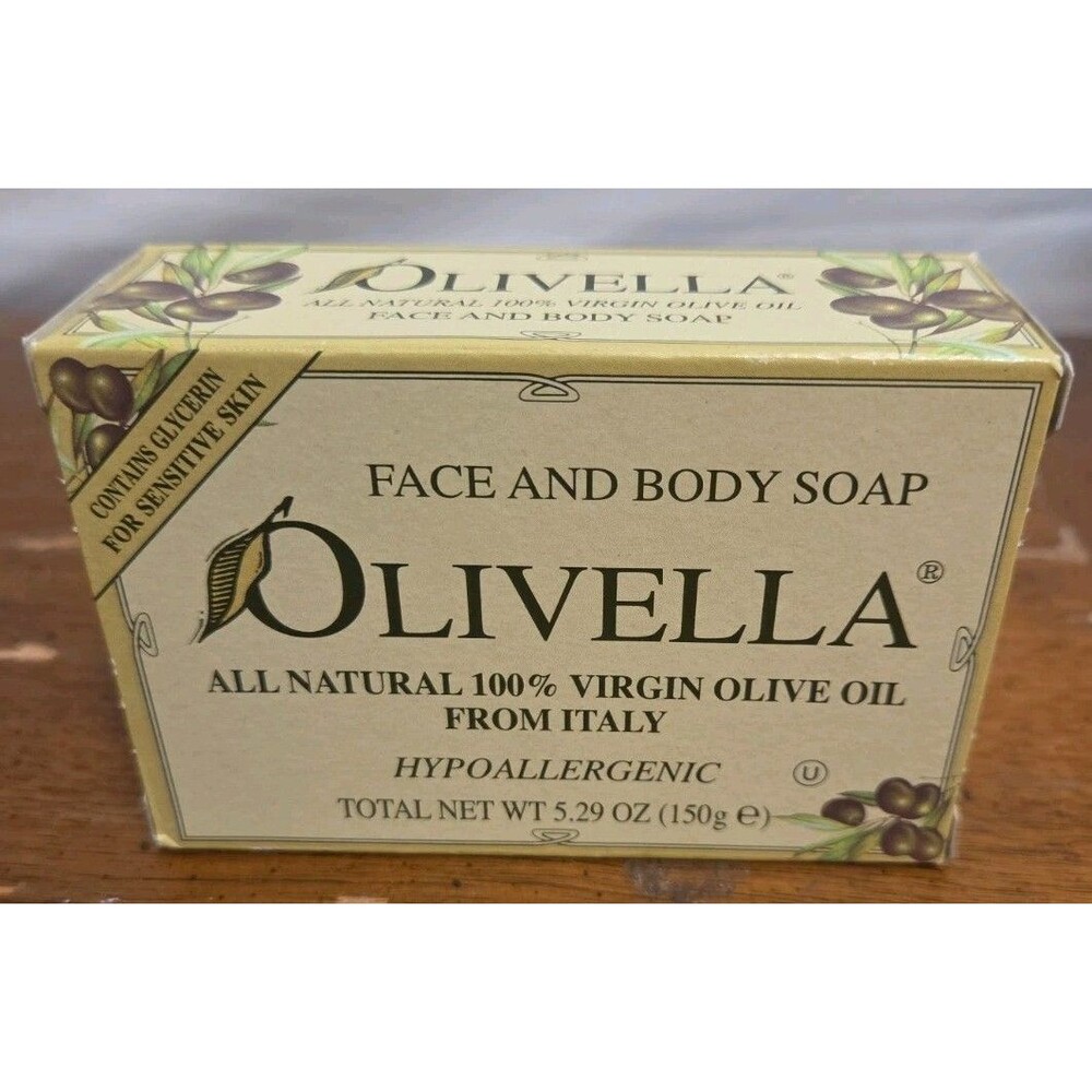 Olivella Face & Body Soap 5.29oz 100% Extra Virgin Olive Oil From Italy NOS